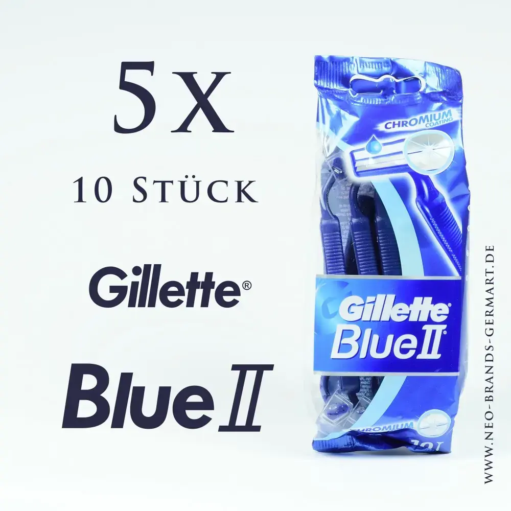 Vienkartiniai Gillette Blue II skustuvai, 10 vnt.