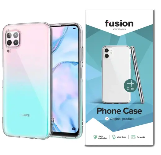 Fusion Ultra Clear Series 2 mm maciņš telefonam Huawei P40 Lite caurspīdīgs