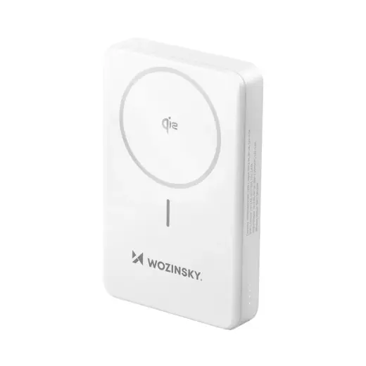 Wozinsky WLWP-10KA0Y3WS väline akupank (powerbank) | 10 000 mAh | 22.5W | PD | USB-A, USB-C, Wireless | valge