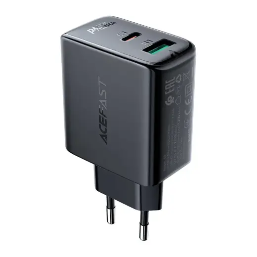 Acefast charger travel charger | 32W | PPS, PD, QC 3.0 | USB-A, USB-C | black