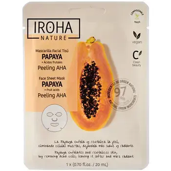 Iroha Papaya Peeling AHA Face Sheet Mask - Peelingová maska 20ml