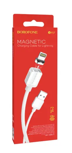 Borofone BX57 datu pārraides un uzlādes vads | USB-A uz Lightning | 12W | 1m | balts