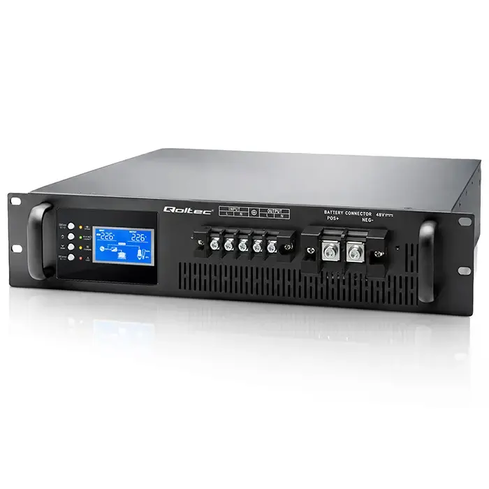 Qoltec Pure Sine Wave UPS for RACK | 6kVA | 5000W | Power Factor 1.0 | LCD | EPO | USB | Online