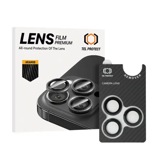 Tempered glass Tel Protect 3D Lens Aramid Series on camera for Iphone 16 Pro/16 Pro Max (lens 3 pieces)