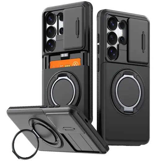 Magnetinis telefono dėklas su stovu Samsung Galaxy S26 Ultra (S948) juodas