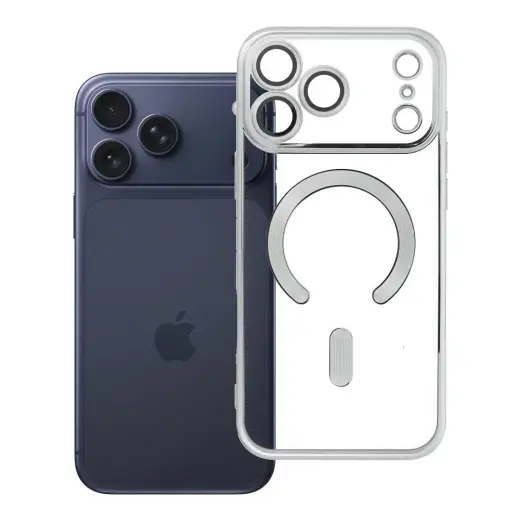 Case for iPhone 17 Pro Max / 18 Pro Max Electro Mag Cover compatible with MagSafe silver