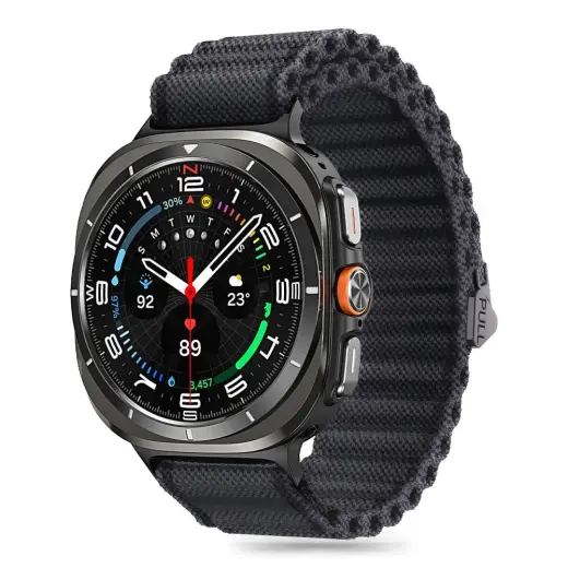 Tech-Protect Weave Pro nutikella rihm Samsung Galaxy Watch Ultra (47 mm) jaoks | nailonist | must