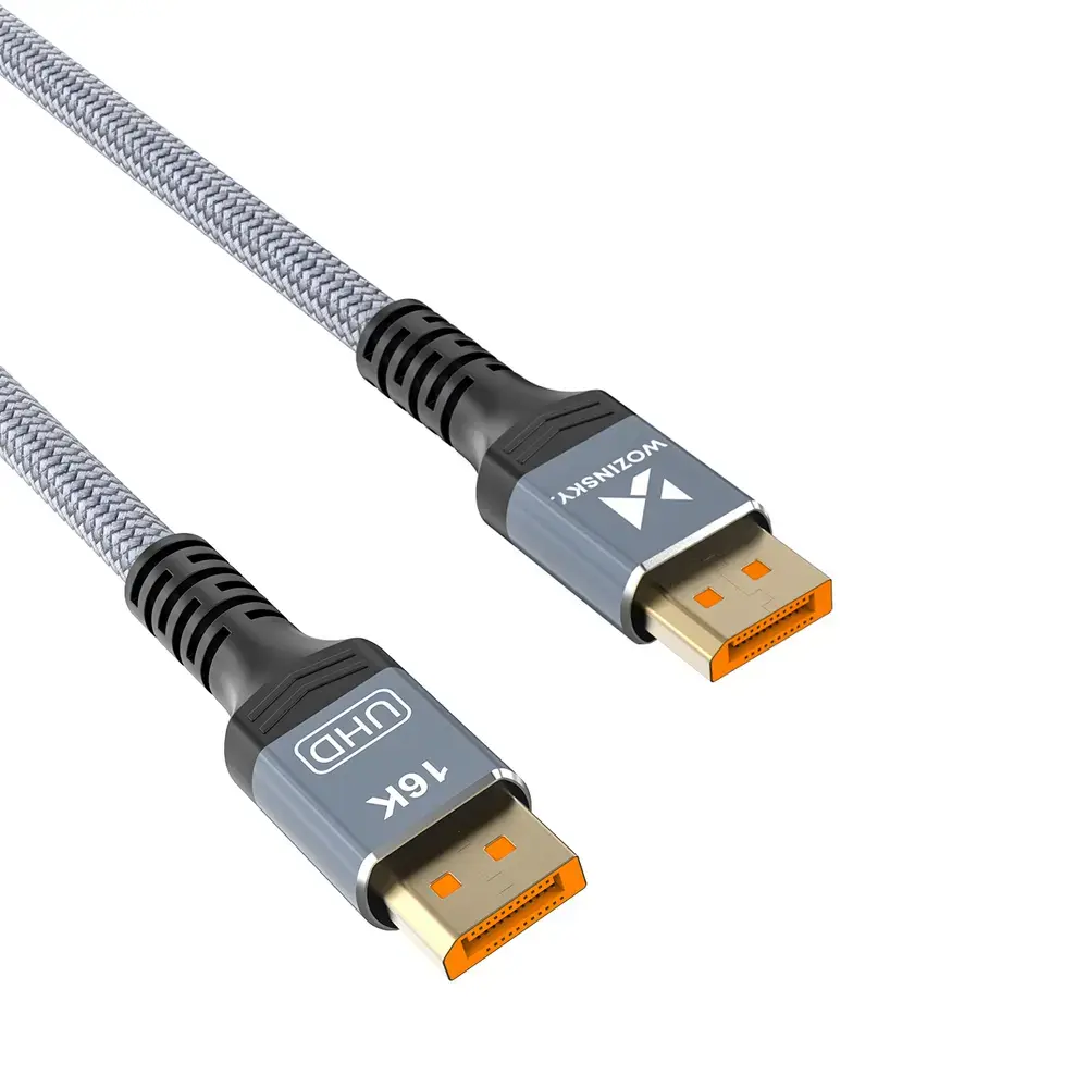 Wozinsky WPS-16AYL2S DisplayPort 2.1 Cable VESA Certified 80 Gb|s 16K@60Hz 8K@120Hz 4K@240Hz HDR HDCP DSC 2m - Black