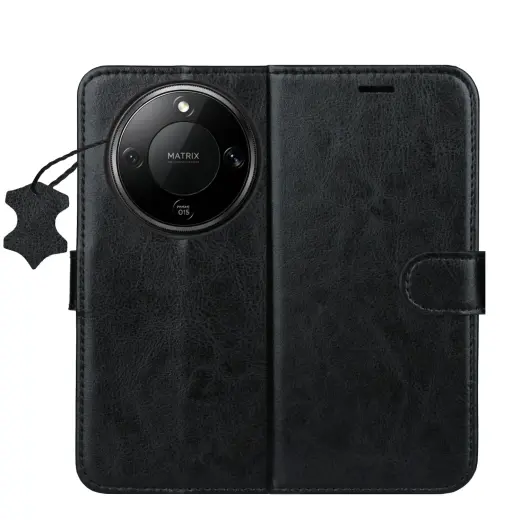Smart Luxe leather case for Honor Magic 8 Lite black