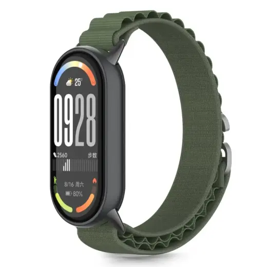 Tech-Protect Nylon Pro nutikella rihm Xiaomi Mi Band 8/9/10 jaoks | nailonist | roheline