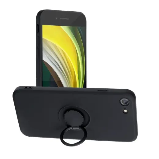 Silicone telefono dėklas su stovu iPhone 7 | iPhone 8 | iPhone SE (2020) | iPhone SE (2022) juodas