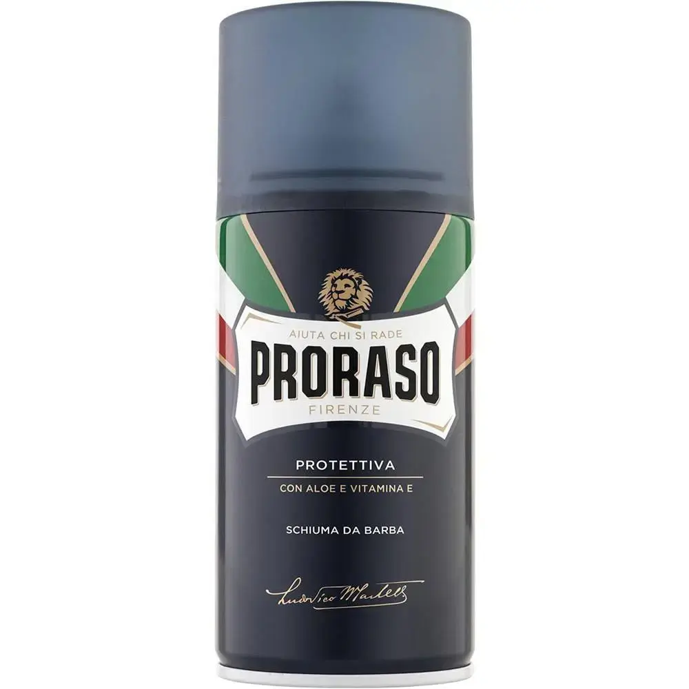 Proraso Blue Shaving Foam - Shaving Foam with Aloe Vera and Vitamin E. - 300ml