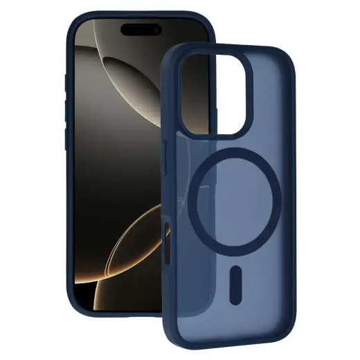 Tel Protect Aura Matte maciņš ar MagSafe atbalstu telefonam iPhone 15 Pro tumši zils