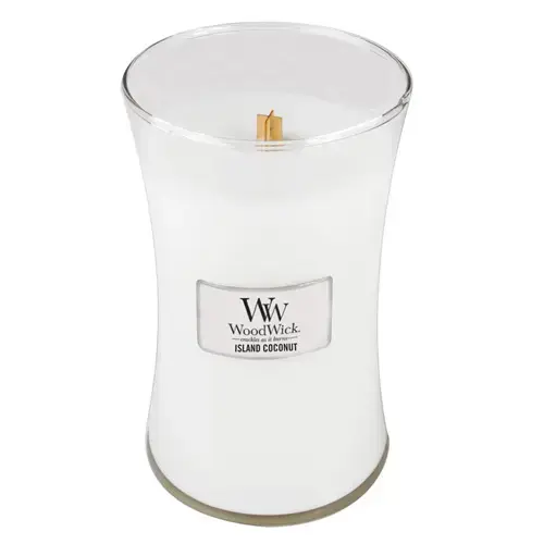 WoodWick Island Coconut aromātiskā svece ar koka daktu 610 g