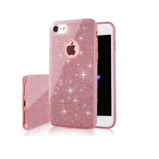 Glitter 3-in-1 maciņš telefonam iPhone 15 rozā