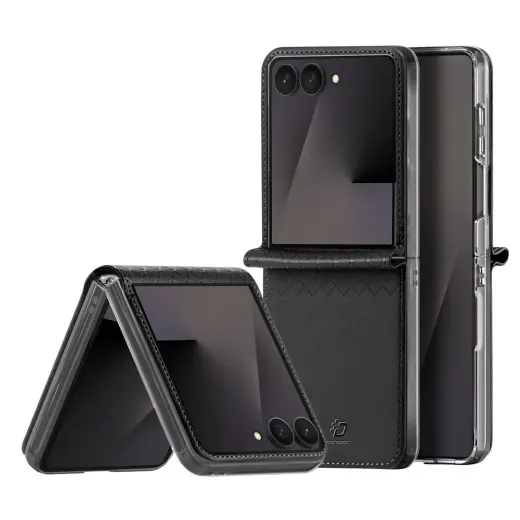Dux Ducis Bril knyginio tipo telefono dėklas Samsung Galaxy Z Flip 8 (F776) juodas