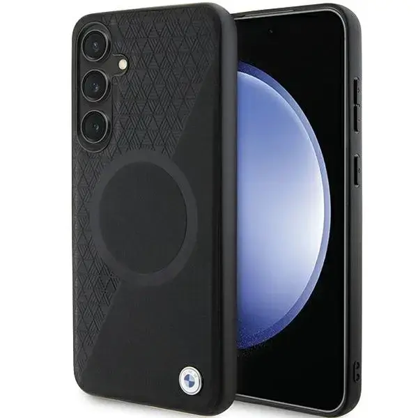 BMW BMHMS24S23RTPK S24 S921 black|black hardcase Signature Leather Half Textured & Circle MagSafe