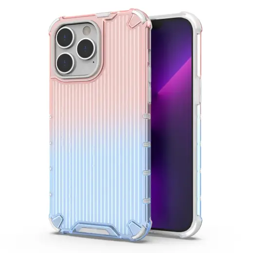Ombre Protect šarvuotas telefono dėklas iPhone 13 Pro Max rožinis mėlynas