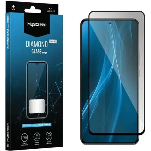 MS Diamond Glass Edge Lite FG grūdintas stiklas telefonui Xiaomi Redmi Note 12S, juodas, visą ekraną dengiantis