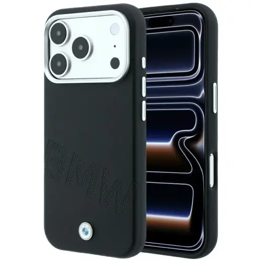 BMW Sign Inclined Deboss Letters чехол с поддержкой MagSafe для телефона iPhone 17 Pro | iPhone 18 Pro чёрный