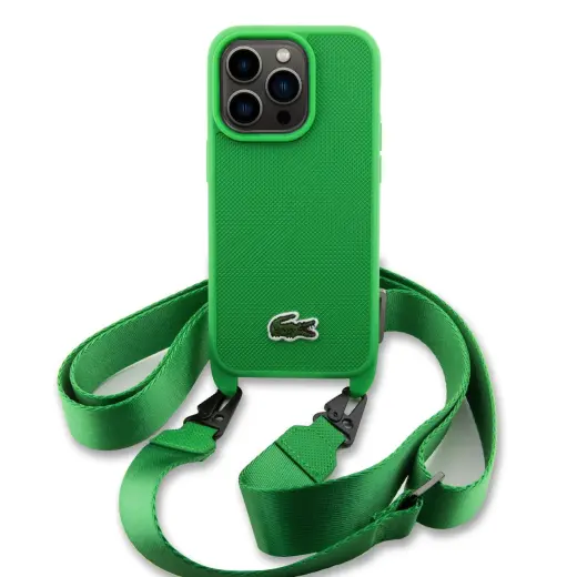Lacoste Iconic Petit Pique Crossbody Woven Logo telefoni ümbris iPhone 15 Pro roheline