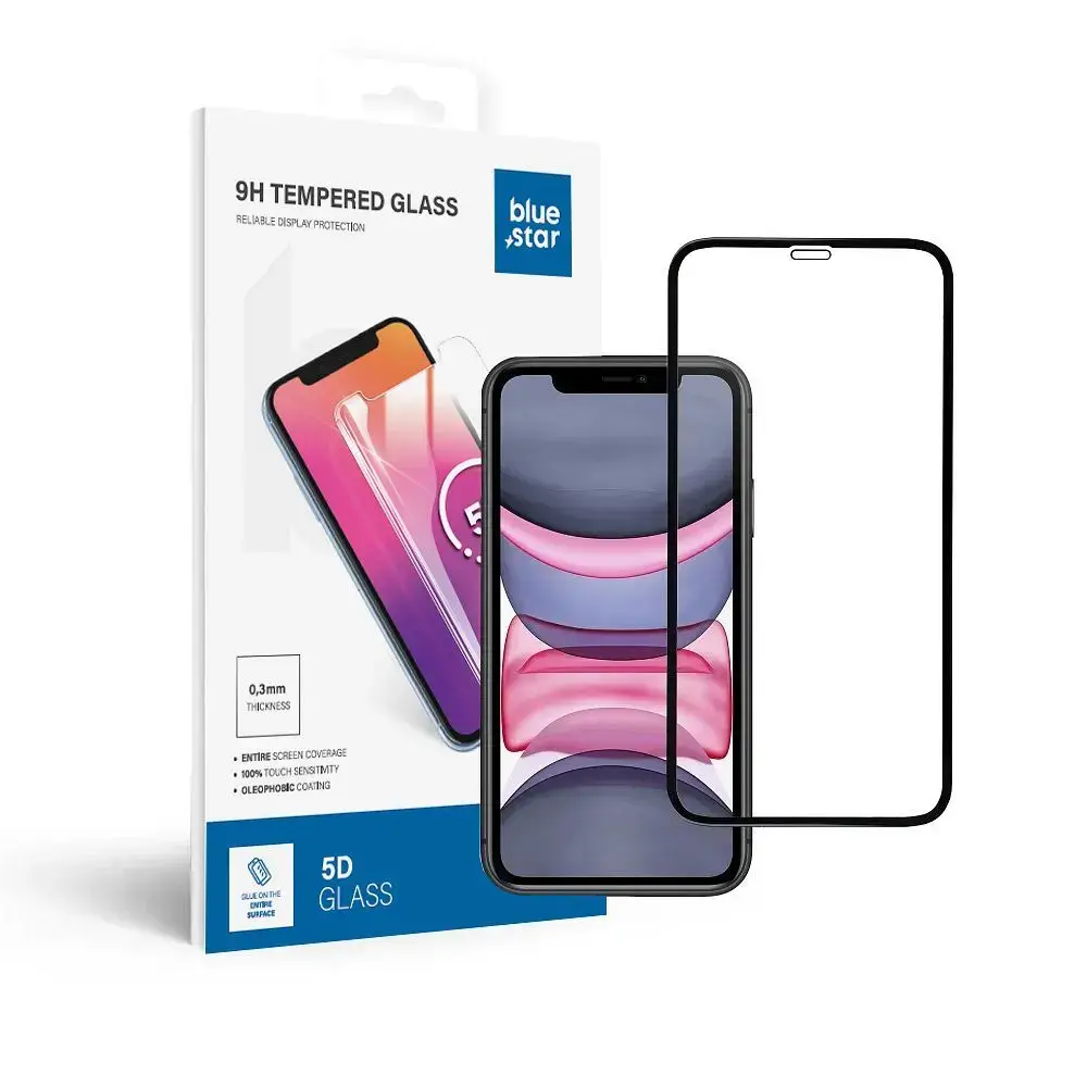 Blue Star 5D aizsargstikls telefona ekrānam iPhone XR | iPhone 11