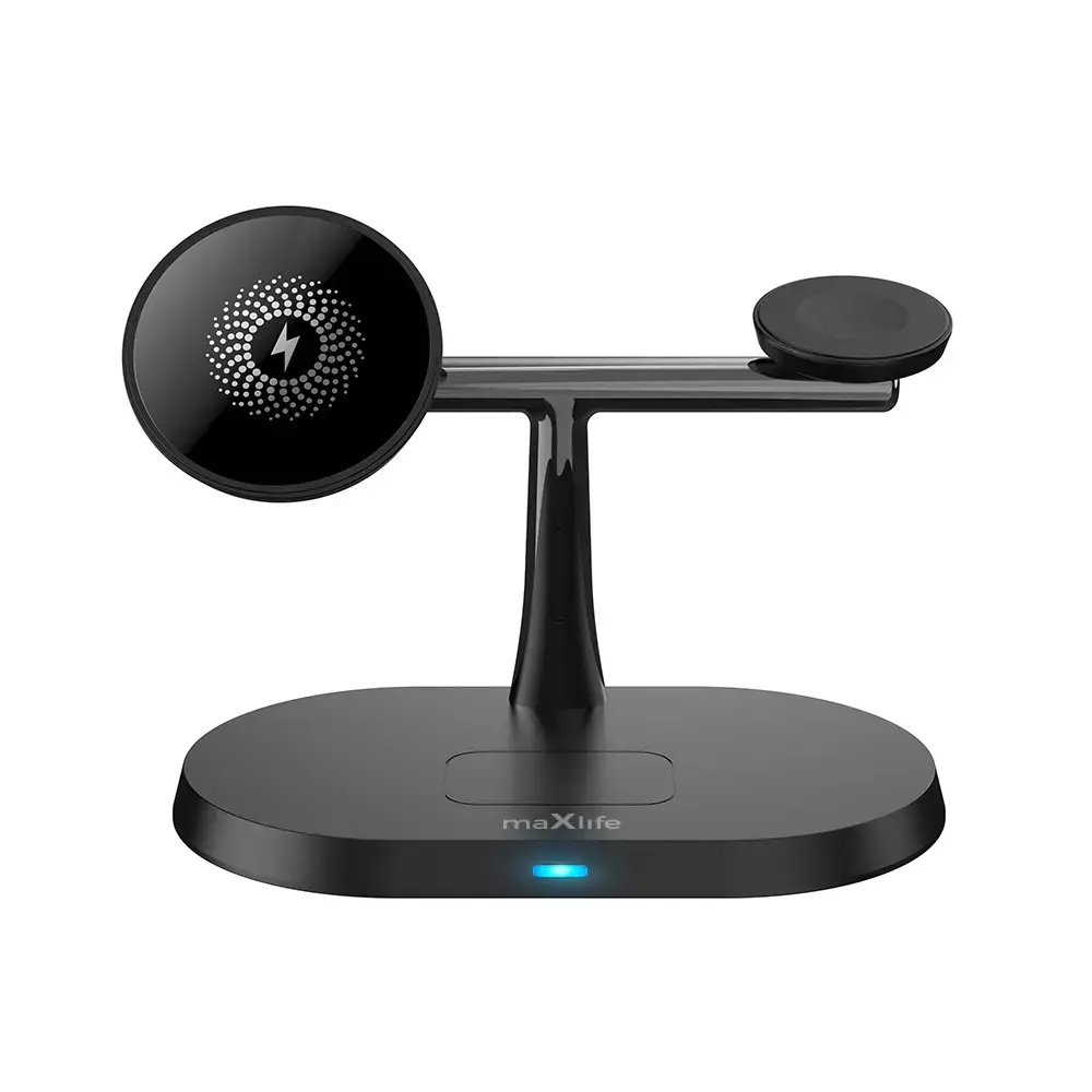 Maxlife MXWC-03 3-in-1 bezvadu lādētājs | Qi | 15W | melns