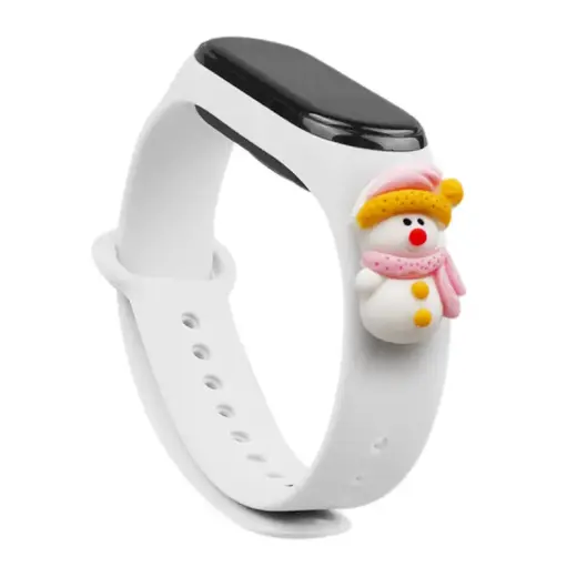 Fusion Accessories Xmas Snowman 2 viedpulksteņa siksniņa priekš Xiaomi Mi Band 5/6 | balta