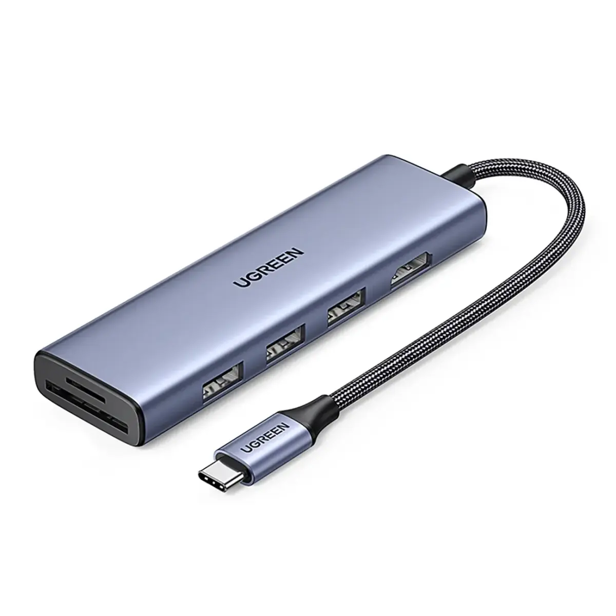 Ugreen CM511 6-in-1 USB-jaotur | USB-C kuni HDMI, 3x USB 3.0, SD, microSD | hall