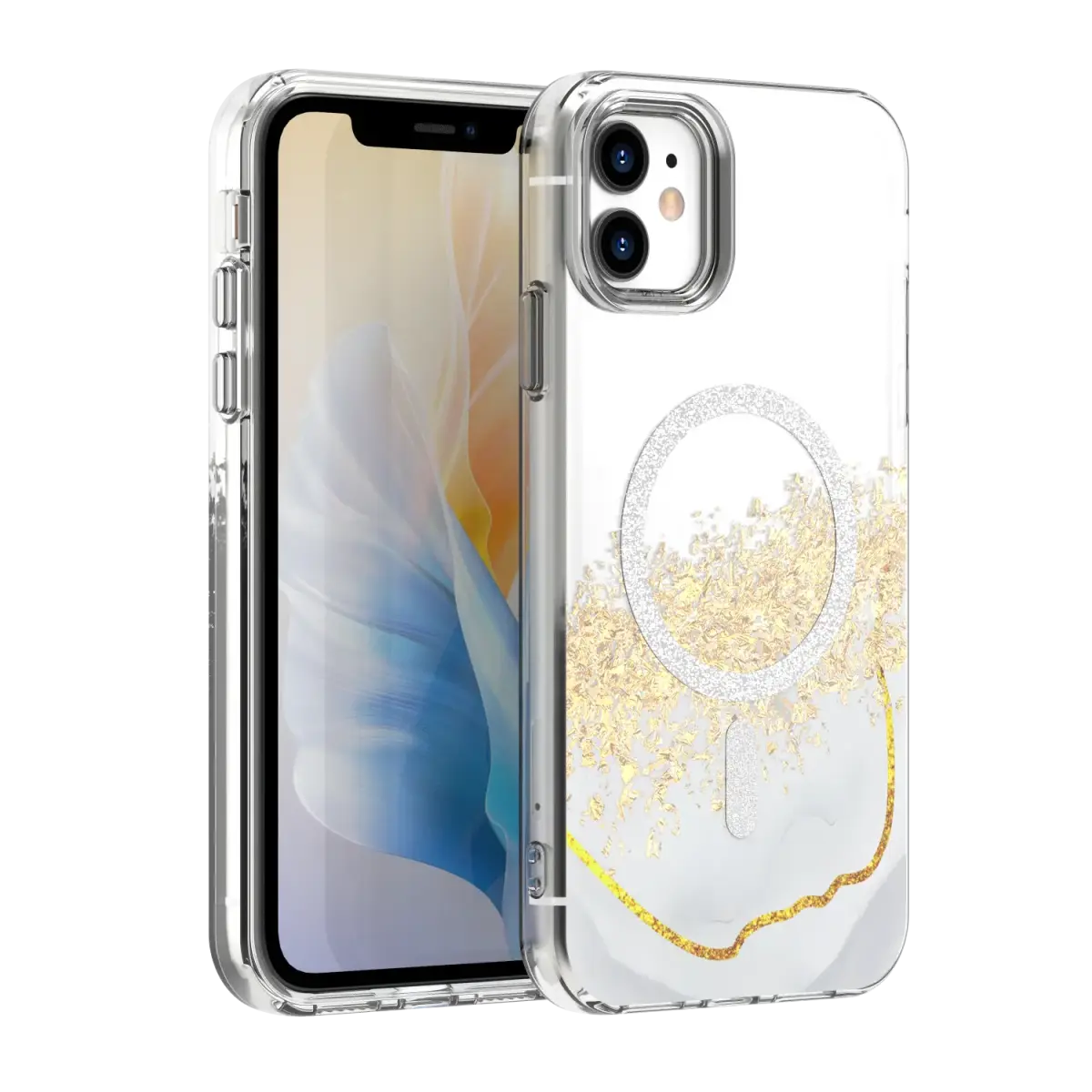 Epoxy Mag telefono dėklas su MagSafe palaikymu iPhone 11 baltas