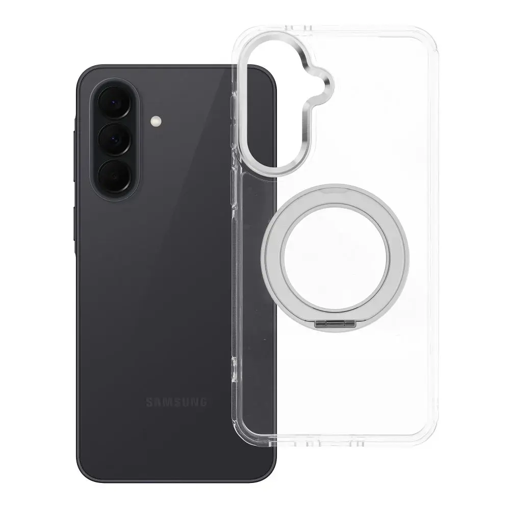 Frame Circle Stand telefono dėklas su stovu ir MagSafe palaikymu Samsung Galaxy A37 (A376) skaidrus