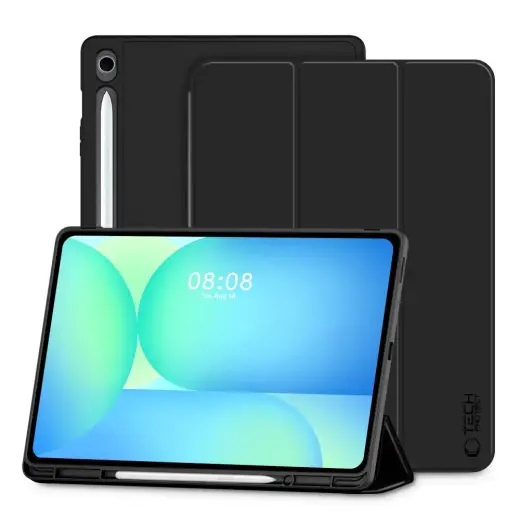 Tech-Protect SmartCase Pen planšetdatora maciņš Galaxy Tab S10 FE+ melns