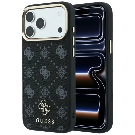 Guess Peony 4G Small Logo maciņš ar MagSafe atbalstu telefonam iPhone 18 Pro Max | iPhone 17 Pro Max melns
