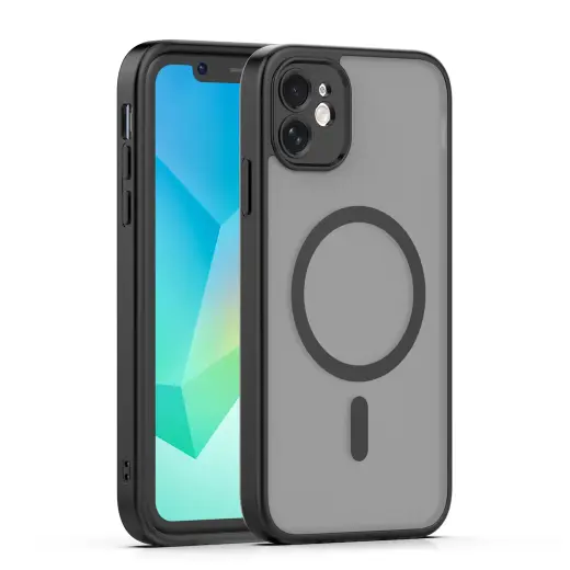 Mag Matt maciņš ar MagSafe atbalstu telefonam iPhone 11 melns