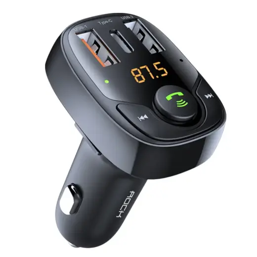 Rock Transmiter FM B301 MP3, Bluetooth - 2xUSB + Type C + micro SD - 36W black
