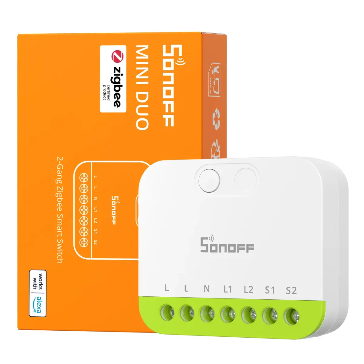 Smart 2-gang Zigbee switch Sonoff MINI-ZB2GS