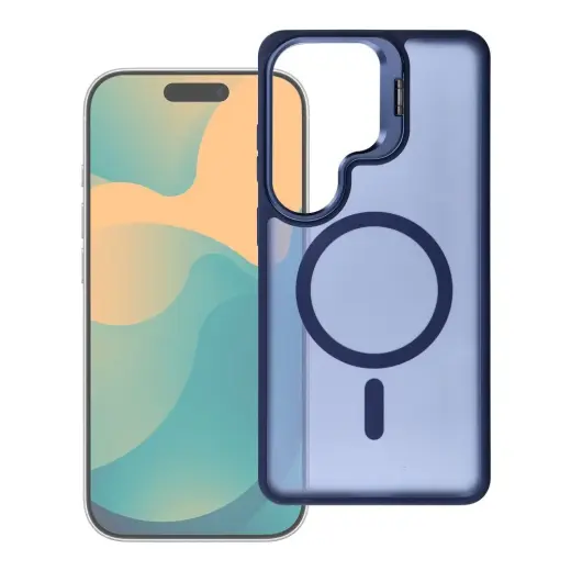 Forcell F-Protect Shadow Stand Premium telefono dėklas su stovu ir MagSafe palaikymu Samsung Galaxy S26 (S942) tamsiai mėlynas