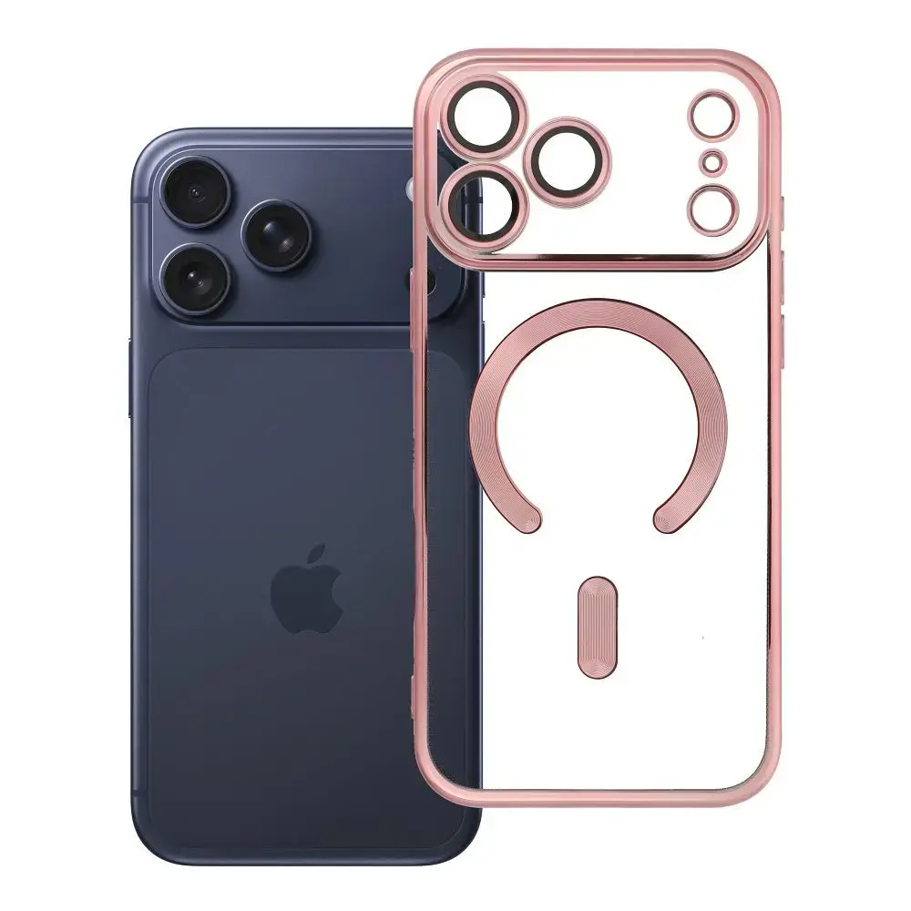 Electro Mag чехол с поддержкой MagSafe для телефона iPhone 17 Pro Max | iPhone 18 Pro Max золотой розовый