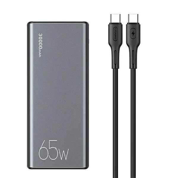 USAMS PB59 ārējais akumulators (powerbank) | 30000 mAh | 65W | USB-C, USB-A | melns