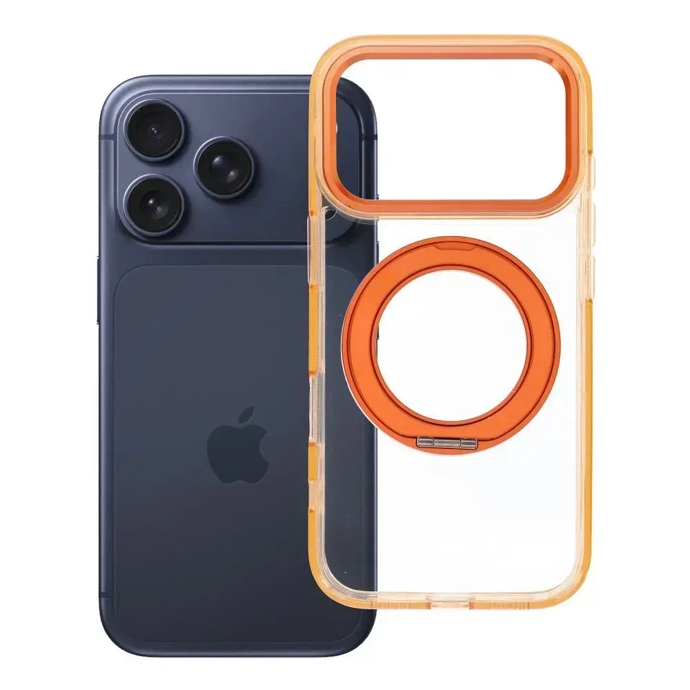 Frame Circle Stand telefoni ümbris alusega ja MagSafe toega iPhone 18 Pro | iPhone 17 Pro oranž