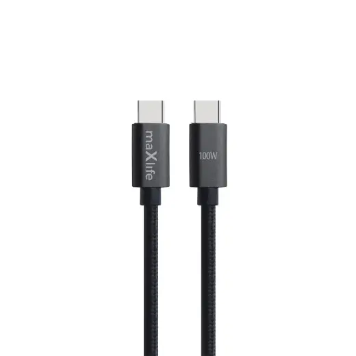 Maxlife MXUC-12 провод для передачи данных и зарядки | USB-C на USB-C | 100W | 2m | черный