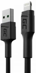 Кабель Green Cell GC PowerStream для передачи данных и зарядки | USB-A — Lightning | 0,3 м