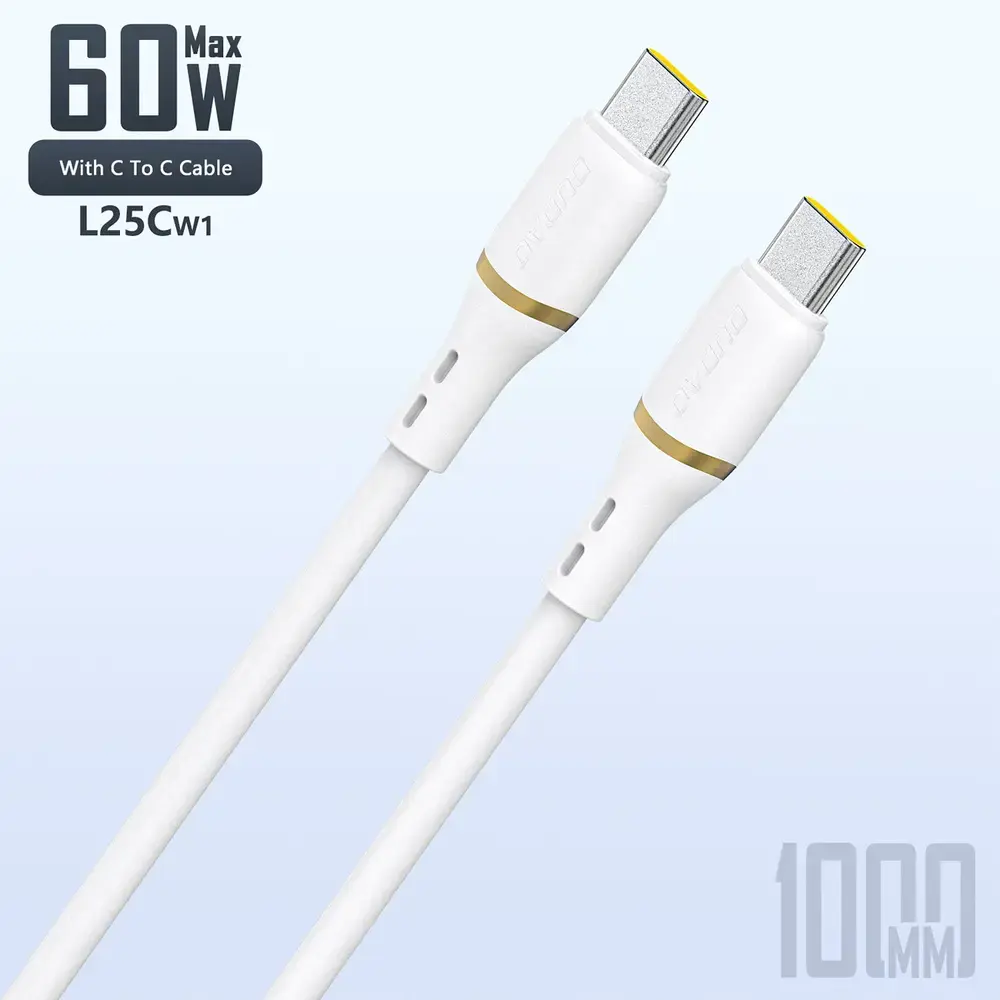 Dudao L25C провод для передачи данных и зарядки | USB-C на USB-C | 60W | 1m | белый