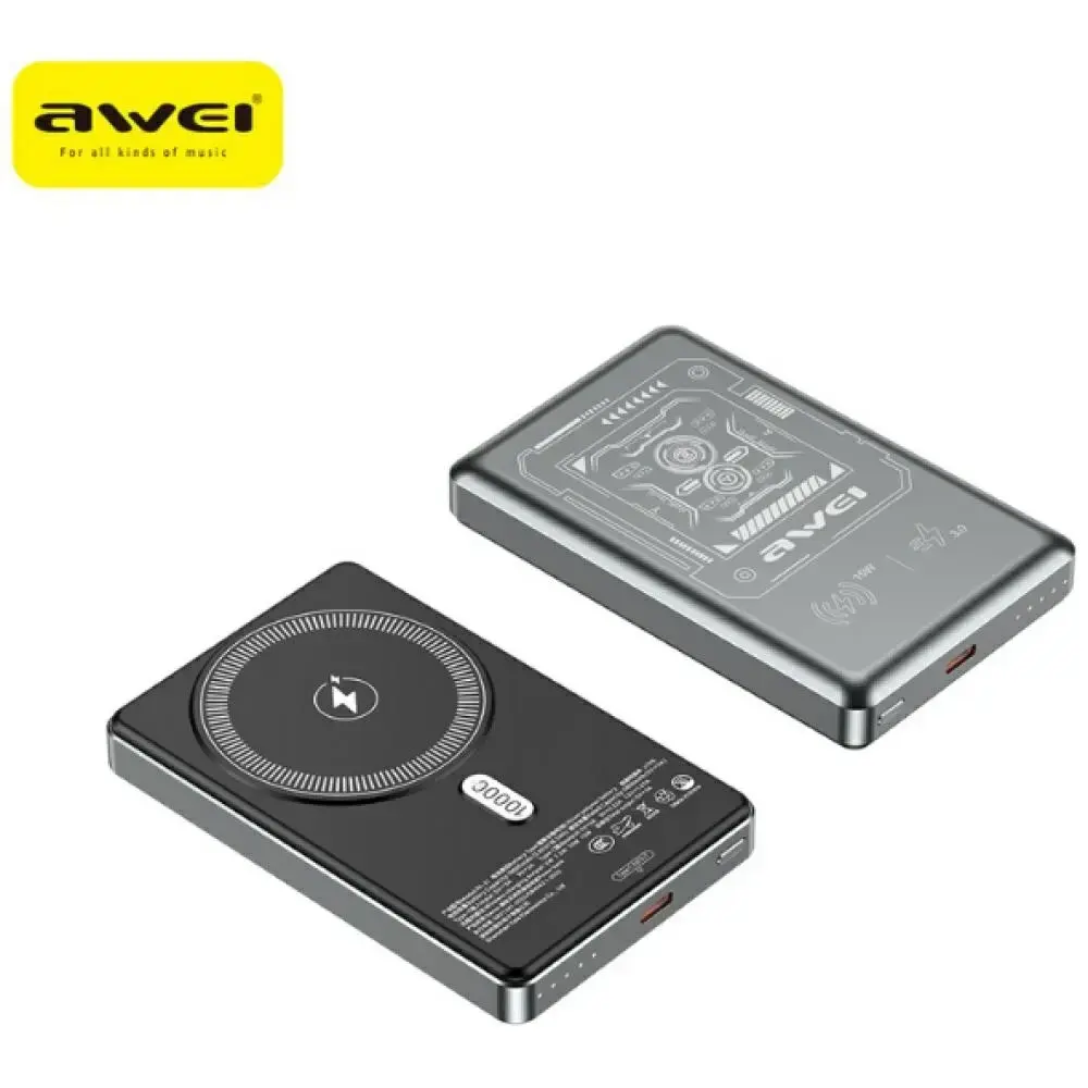 Awei PA-31 external battery (powerbank) | 10000 mAh | 20W | USB-C, MagSafe | grey