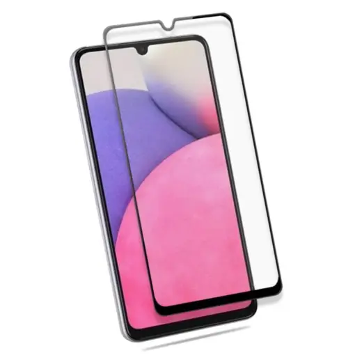 Fusion 5D pilnībā pārklāts rūdīts stikls ar rāmi telefonam Samsung Galaxy A33 5G melns