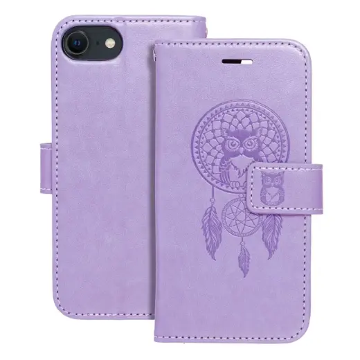 MEZZO dreamcatcher knyginio tipo telefono dėklas iPhone 7 | iPhone 8 | iPhone SE (2020) | iPhone SE (2022) violetinis