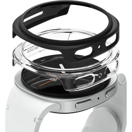 Ringke Slim viedpulksteņa maciņš (apvalks) priekš Samsung Galaxy Watch 8 44 mm 2 gab. | caurspīdīgs/melns