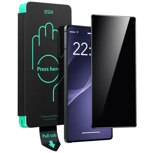 ESR Privacy aizsargstikls telefona ekrānam Samsung Galaxy S25 Ultra (S938) (privātuma efekts) ar uzstādīšanas rāmi