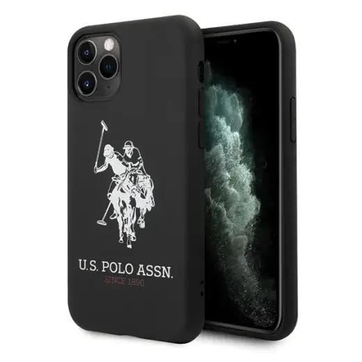 US Polo USHCN65SLHRBK Silicone Collection maciņš telefonam iPhone 11 Pro Max melns