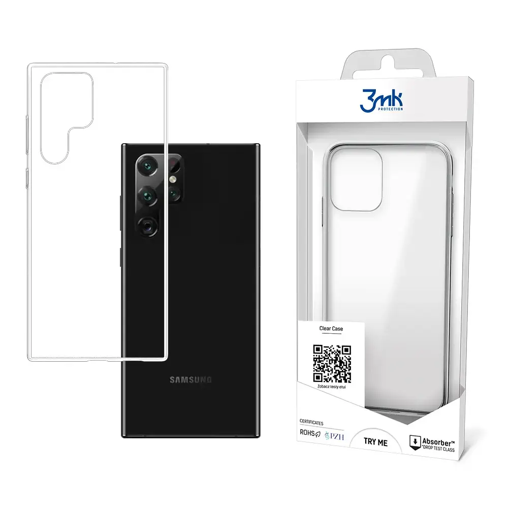 3mk Clear maciņš telefonam Samsung Galaxy S22 Ultra (S908) caurspīdīgs